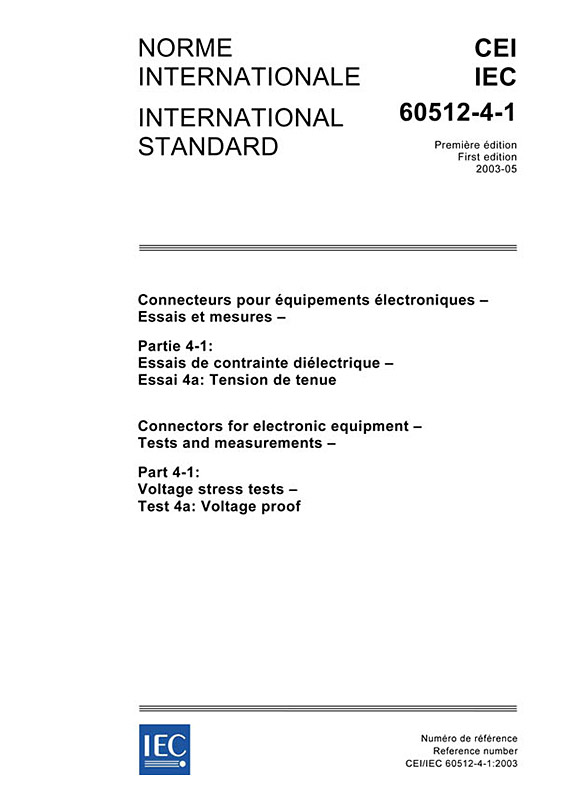 Cover IEC 60512-4-1:2003